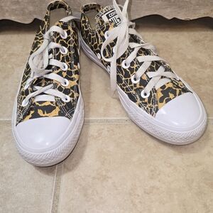 Converse Cheetah Print Black & Yellow Sneakers